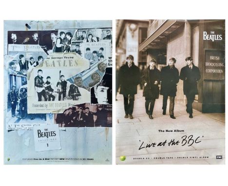 The Beatles. Two posters 'Live at the BBC', The New Album, rolled, 80cm x 60cm; 'Anthology', featuring 'Free As A Bird' The F