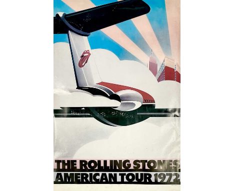 Original The Rolling Stones poster. American Tour 1972.  Designed by John Pasche, creator of the iconic Stones' tongue and li