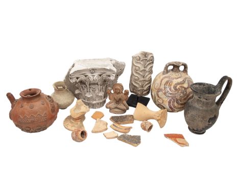 Property of a Gentleman Grand Tour (?) A mixed lot of 18 marble, ceramic, and pottery fragments To include:Â&nbsp; [a] Compos