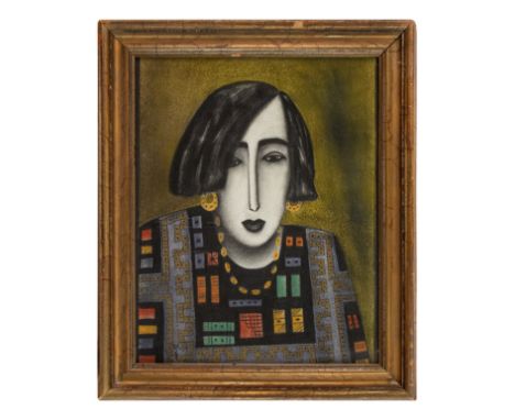 Egyptian Late 20th Century A portrait of a lady Coloured pastel and chalk on paper Signed, lower left Certificate attached to