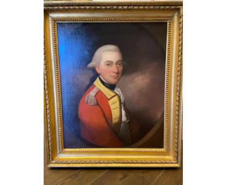 Circle of Angelica Kauffmann Portrait of an army officer in a faux roundel Property of a Gentleman