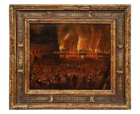 Michael Ignaz Mildorfer (Innsbruck, 1690 - 1747) Austrian School The fire at Ruhelust Castle, Innsbruck, Austria (15th-16th M