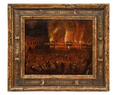 Michael Ignaz Mildorfer (Innsbruck, 1690 - 1747) Austrian School The fire at Ruhelust Castle, Innsbruck, Austria (15th-16th M