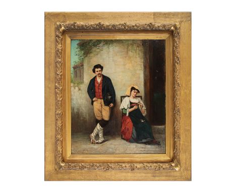 Georgina Mossman Greenless Wylie, R.S.W A portrait of a gentleman and a lady Old label,Â&nbsp;verso: "Exhibited 1880 - 1918 /
