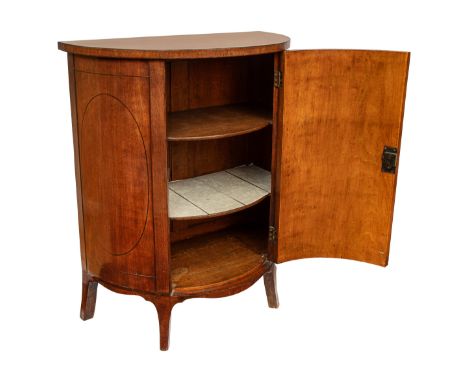 English, c. 1790 A mahogany Sheraton period D-front commode  Property of a gentleman  Dimensions: 37 in. (H) x 30 in. (W) x 1