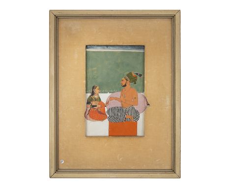 Jodphur School Late 18th Century A portrait of a nobleman and his consort  Property of an academic collector  Dimensions
