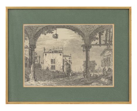 A set of 22 Canaletto etchings produced by J.G. Links With a catalogue and foreward by John R. Hale 12 framed and 10 loose in