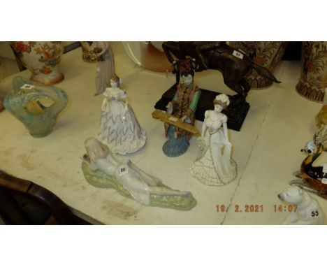 A Coalport figure, Royal Worcester, Doulton etc.