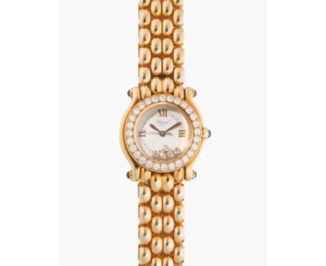Chopard "Happy Sport", 2000er JahreRef. 27/6150-23/11. 750 Gelbgold-Gehäuse Nr. 673125 4142, 26 mm. Quarzwerk. Beiges Zifferb