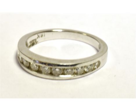 TJC ILIANA 18K WHITE GOLD Diamond half eternity band, ring size N1/2, Weight 4.4g