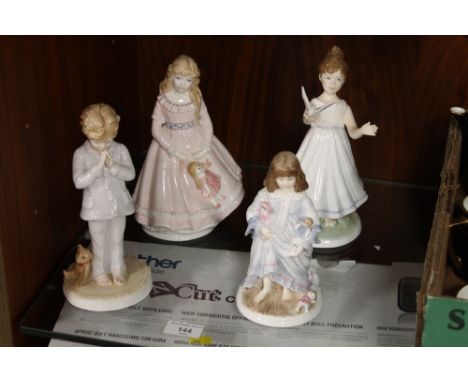 FOUR ROYAL WORCESTER FIGURES, 'NSPCC - I PRAY', 'NSPCC I DREAM', 'NSPCC I HOPE' AND 'LULLABY' (4)