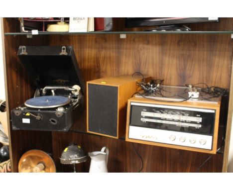 A CASED VINTAGE RECORD PLAYER TOGETHER WITH AN ALBA RECORD PLAYER (2)