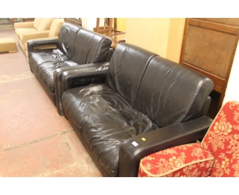 A THREE SEATER SOFA TOGETHER WITH A MATCHING TWO SEATER SOFA