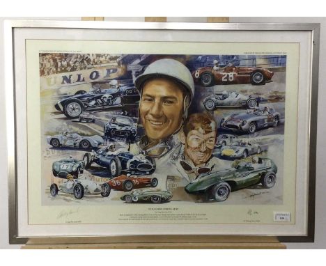 STILL GOING STRONG AT 80, STIRLING MOSS SIGNED PRINT, along with a Craig Warrick signed Bugatti print52cm x 72cmQty: 2