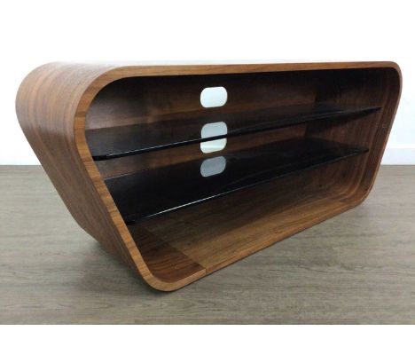 TEAK TELEVISION CABINET, with glass shelf120cm wide Has some surface scratches,  otherwise good overall condition. Further im