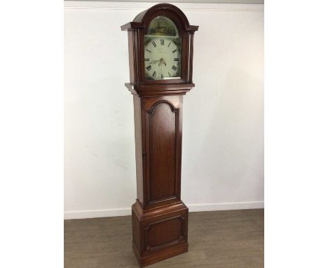 VICTORIAN MAHOGANY LONGCASE CLOCK, with painted dial211cm high