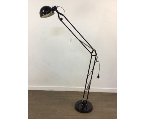 FLOOR STANDING ANGLEPOISE LAMP, in black165cm high 