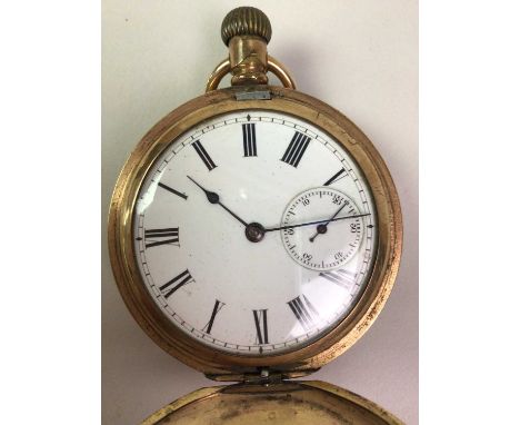 WALTHAM GOLD PLATED FULL HUNTER POCKET WATCH, ALONG WITH A FOB WATCH the fob watch on chainImages  have been added to the web