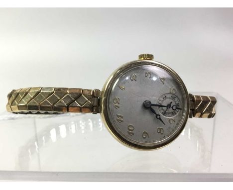 NINE CARAT GOLD LADY'S WRIST WATCH, the back of the case marked Dennison