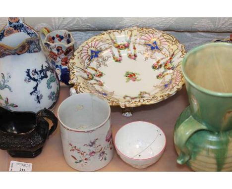 LOT OF CERAMIC WATER JUGS 
including a Copeland comport 