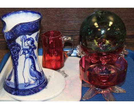 AVERY CERAMIC SCALE PLATE AND GLASSWARE
including Avery plate and slab, Royal Doulton Jug, Cranbury glass, etc (6)