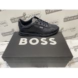 BRAND NEW PAIR OF BOSS DARK BLUE ZAYNE LOWP NYSD TRAINERS SIZE 7 INSL-2