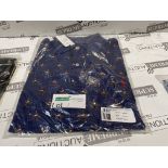 6X BRAND NEW POLO RALPH LAUREN NAVY HORSE PRINT POLO TOPS SIZE L TALL INSL-1