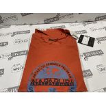 5 X BRAND NEW NAPAPIJRI BURNT ORANGE T SHIRTS SIZE 3XL INSL-1