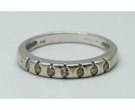 A 9ct white gold and diamond ring, 1.83g, J 