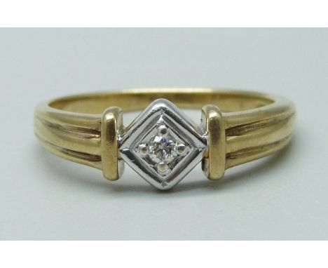 A 9ct gold and diamond ring, 2.42g, N 