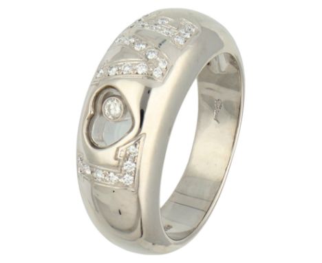 Chopard 18K white gold ring set with approx. 0.17 ct. diamond. Set with 29 brilliant cut diamonds totalling approx. 0.17 ct. 