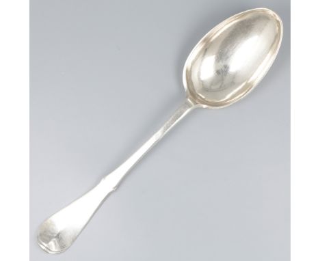 Silver serving spoon, Hendrik Vincke, Bruges 1787. Belgium, Bruges, Hendrik Vinkce (or Vyncke), 1787, hallmarks: city hallmar