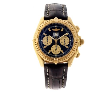 Breitling Crosswind Special 18K. K44355 - Men's watch - 2006. Case: yellow gold (18K.) - strap: leather - automatic - box, do