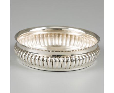 Bottle tray silver. Fluted. Germany, Schwäbisch Gmünd, Gebrüder Deyhle, first half 20th century, hallmarks: 925 sterling, mak