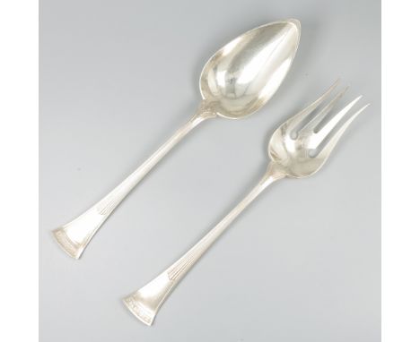 Salad servers silver. With decoration in Empire style. Netherlands, Voorschoten, J.M. van Kempen &amp; Zonen, 1919 / 1920, ha