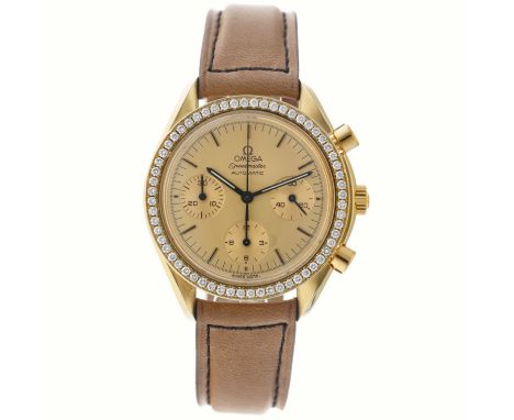 No Reserve - Omega Speedmaster 275.0032 - Men's watch. Case: yellow gold (18 K.) - strap: leather - automatic - condition: go