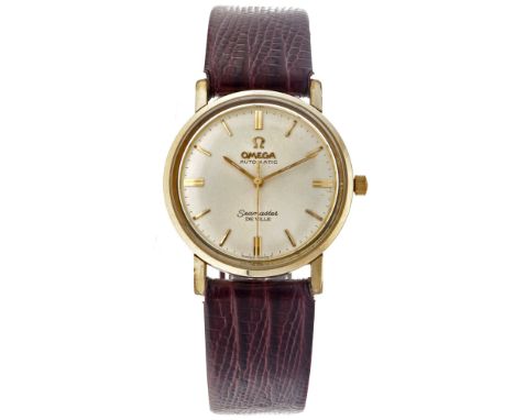 No Reserve - Omega Seamaster De Ville 135.020 - Men's watch - ca. 1960's. Case: goldplated - strap: leather - automatic - box