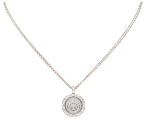 Chopard 'Happy Spirit' 18K white gold pendant on necklace set with approx. 0.56 ct. diamond. On the rim signed Happy Spirit a