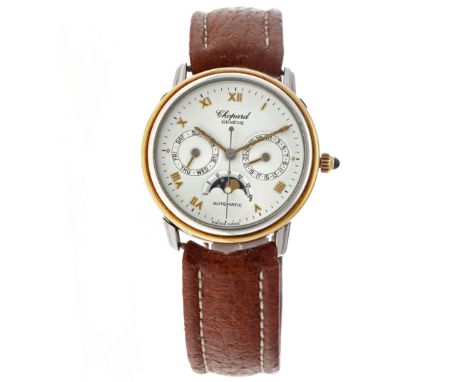 No Reserve - Chopard Luna d'Oro Moonphase 8131 - Men's watch. Case: gold/steel (14K.) - strap: leather - automatic - box, cer