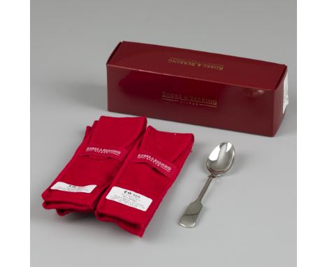 Robbe &amp; Berking 6-piece set of mocha spoons, model Alt-Spaten, silver. Model Alt-Spaten. Wwith cutlery bags and cutlery b