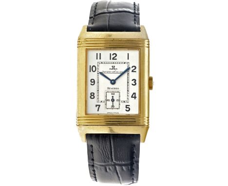 Jaeger-LeCoultre Reverso 18K. - Heren horloge - Men's watch. Case: yellow gold (18K.) - strap: leather - manual winding - con