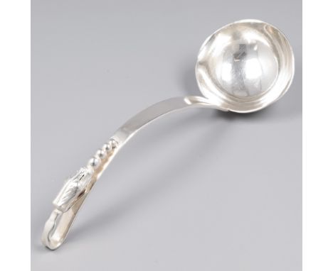 Gravy spoon silver. Model based on Georg Jensen's Blossom model. Mexico, Mexico City, F. Ramirez, 20th century, hallmarks: co