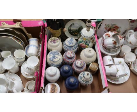Dresden porcelain tea service printed with flowers, other tea services, a collection of ginger jars and an advertising model 