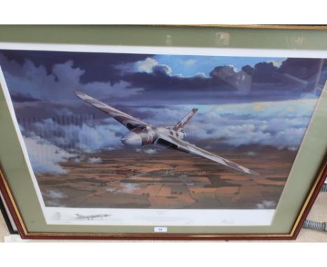Philip West, "Delta Lady", limited edition Vulcan colour print 260/850, signed in pencil by the crew (52cm x 66cm) 