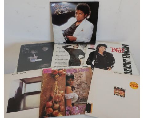 Collection of LP records including Michael Jackson, Dire Straights, Lionel Richie, Quincy Jones, Eurythmics, etc, some 12 inc