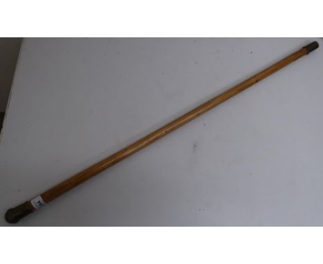 Beech walking stick with brass top and brass ferrule 