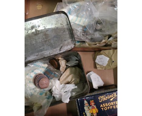 Three vintage tins containing British pre-decimal coinage including pennies, half crowns, sixpences etc 