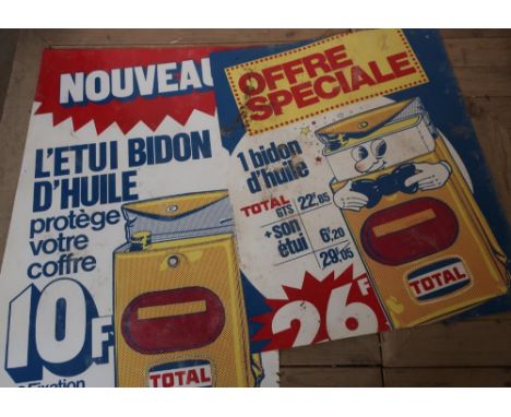 Two Total engine oil advertising posters, by Chaplin-Courrege Paris, 104cm x 68cm, 2 