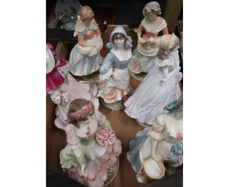 Seven Royal Worcester limited edition 'Old Country Ways' figurines, 'A Farmers Wife' No. 1832/9500, 'The Shepherdess' No. 183