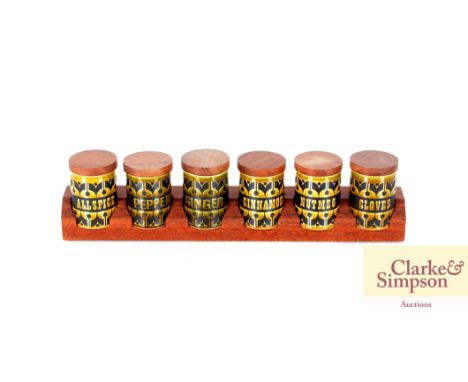 A 1970's vintage complete Hornsea spice rack